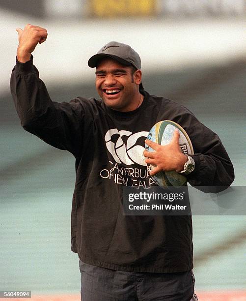 Canterbury Crusaders Norman Berryman plays games during the teams walk about and light training session at Eden Park, Friday.