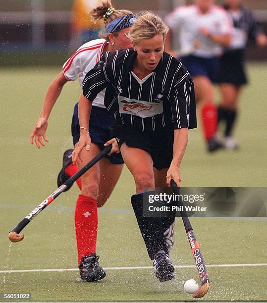 Mandy Smith, NZ Women's Hockey representative wins the ball during the NZ v USA International in Christchurch 28/2.