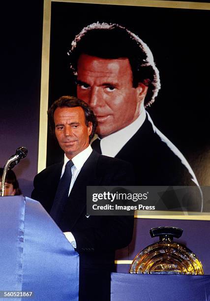 Julio Iglesias attends the Launch of "Only by Julio Iglesias" Perfume for Women circa 1989 in New York City.