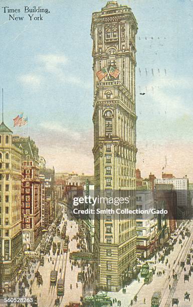 New York Times building on Times Square, New York City, New York, 1905.