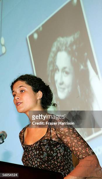 Actress Mary Nighy speaks at the UK Film Council's Inaugural "Breakthrough Brits" luncheon at the Four Seasons Hotel November 1, 2005 in Los Angeles,...