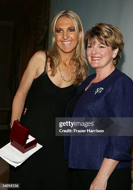 Composer Jane Antonia Cornish receives her award from actress Brenda Blethyn at the UK Film Council's Inaugural "Breakthrough Brits" luncheon at the...
