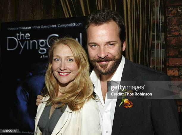 Actress Patricia Clarkson and actor Peter Sarsgaard attend the Premiere of Holedigger Studios' The Dying Gaul After Party at Canvas on November 1,...