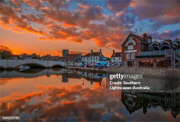 wareham quay at dusk - wareham stock pictures, royalty-free photos & images