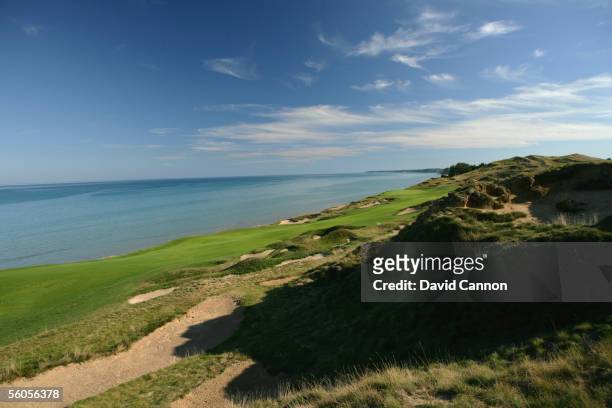 The 455 yard par 4, 4th hole 'Glory' on the Straits Course at Whistling Straits, on September 17, 2005 in Kohler, Wisconsin, United States