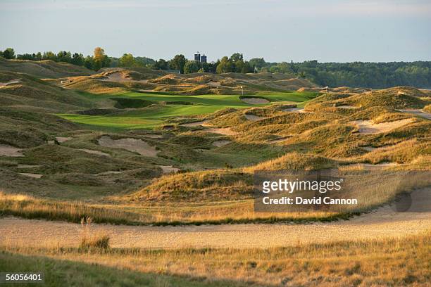 The 619 yard par 5, 11th hole 'Sand Box' on the Straits Course at Whistling Straits, on September 17, 2005 in Kohler, Wisconsin, United States