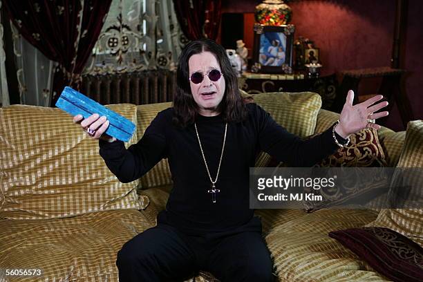 Ozzy Osbourne films the video for the new Tsunami relief charity single, a cover of the Sir Eric Clapton ballad "Tears In Heaven" , at his...