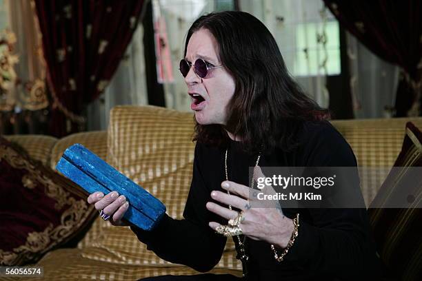 Ozzy Osbourne films the video for the new disaster relief charity single, a cover of the Sir Eric Clapton ballad "Tears In Heaven" , at his...