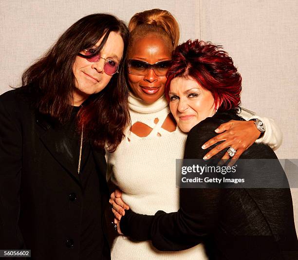 Sharon Osbourne and musical artists Mary J. Blige and Ozzy Osbourne pose for a portrait to promote the Tsunami relief charity single, a cover of the...