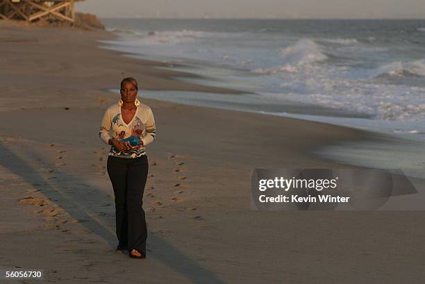 Mary J Blige records her contribution to the new disaster relief charity single, a cover of the Sir Eric Clapton ballad "Tears In Heaven" , at Ozzy...