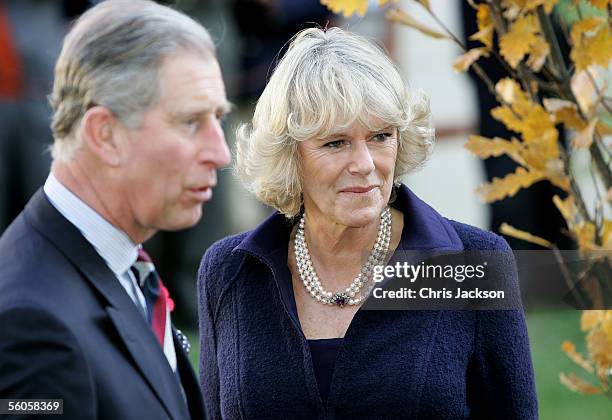 Camilla, Duchess of Cornwall speaks with Prince Charles, the Prince of Wales during a visit to a SEED school on the second day of their eight day...