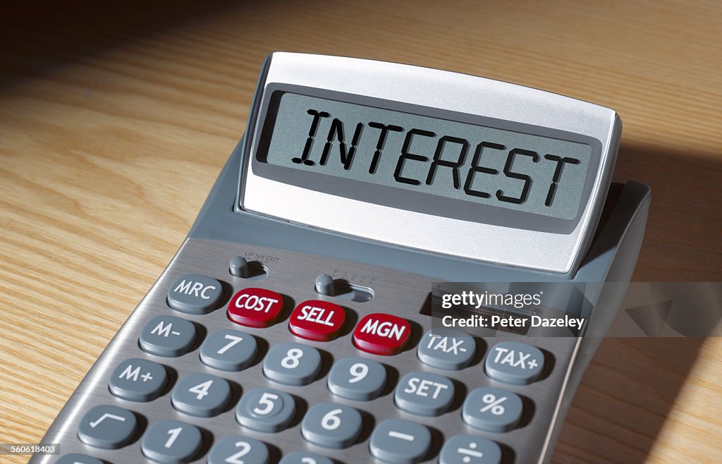 Interest written on calculator