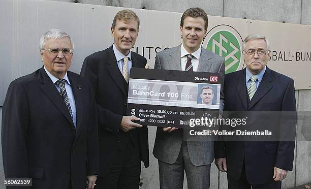 President of the German Football Federation Dr.Theo Zwanziger, President DB Fernverkehr Dr. Nikolaus Breuel, German National Team Manager Oliver...