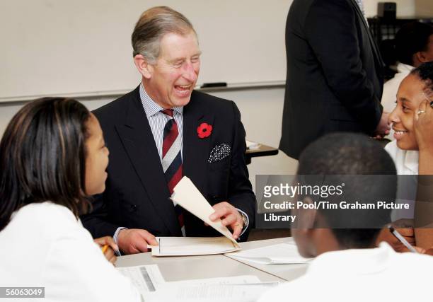 Prince Charles, Prince of Wales visits SEED School and meets students on November 2, 2005 in Washington DC. The Prince and his wife are on the second...