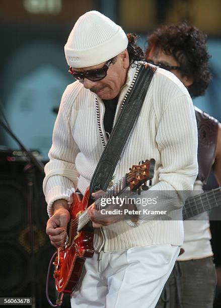 Musician Carlos Santana make an appearance on Good Morning America to help celebrate their 30th anniversary on November 3, 2005 in New York City.