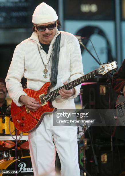 Musician Carlos Santana make an appearance on Good Morning America to help celebrate their 30th anniversary on November 3, 2005 in New York City.