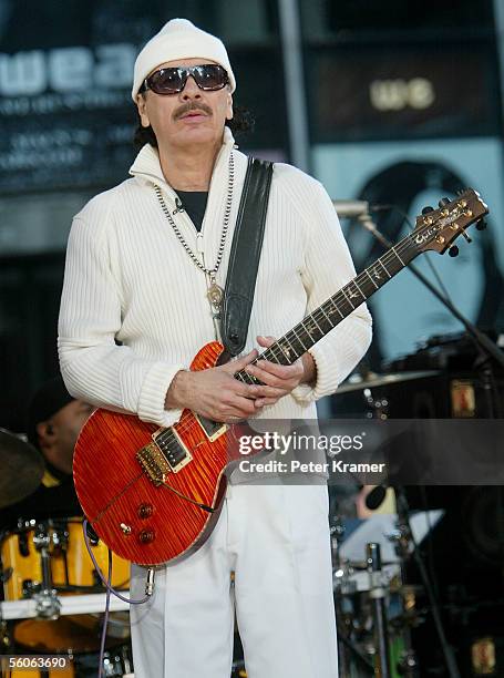 Musician Carlos Santana make an appearance on Good Morning America to help celebrate their 30th anniversary on November 3, 2005 in New York City.