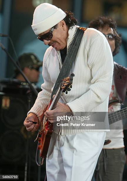 Musician Carlos Santana make an appearance on Good Morning America to help celebrate their 30th anniversary on November 3, 2005 in New York City.