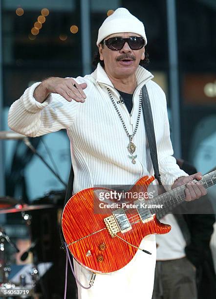 Musician Carlos Santana make an appearance on Good Morning America to help celebrate their 30th anniversary on November 3, 2005 in New York City.