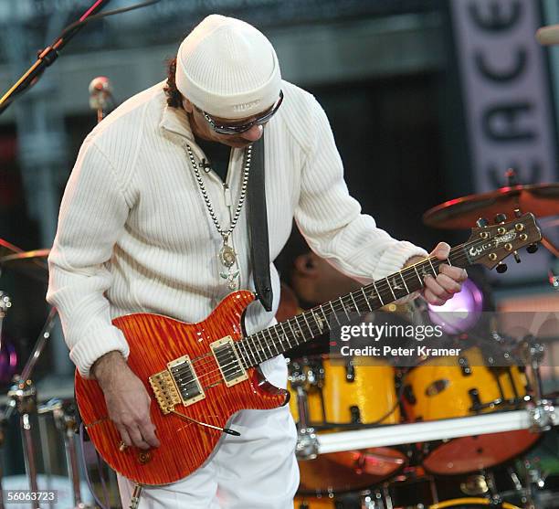 Musician Carlos Santana make an appearance on Good Morning America to help celebrate their 30th anniversary on November 3, 2005 in New York City.