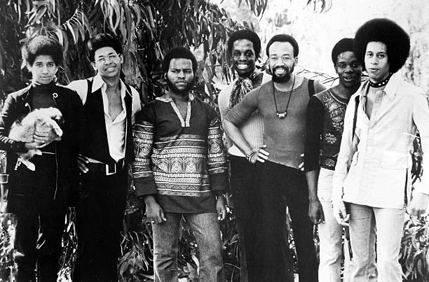 The musicians of the band Earth, Wind, and Fire on 'What's Happening' television show, Baltimore, Maryland, 1960.