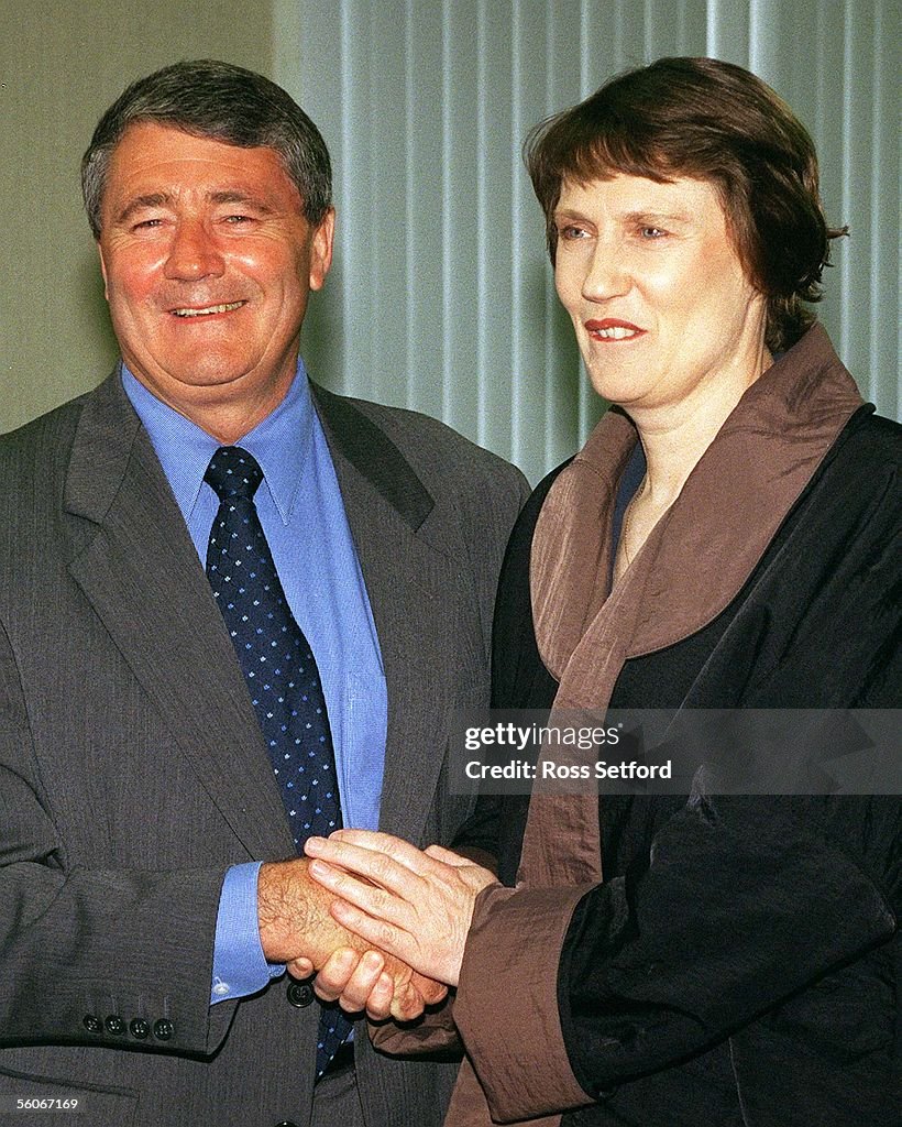 Prime Minister elect Helen Clark, right with the l