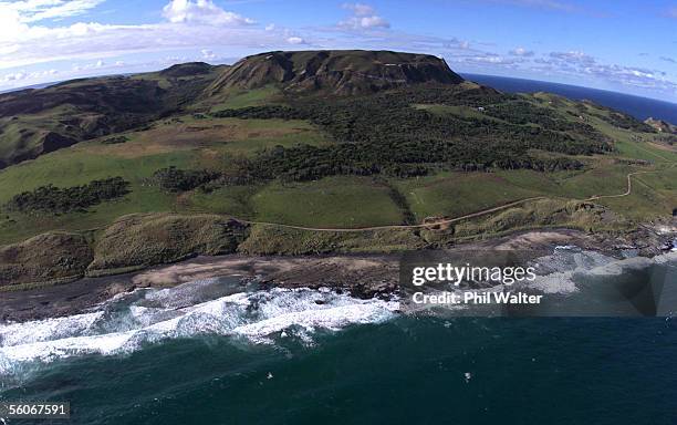 Mt Hakepa on the eastern side of Pitt Island,part of the Chatham Island group which will be the first populated piece of land in the world to witness...