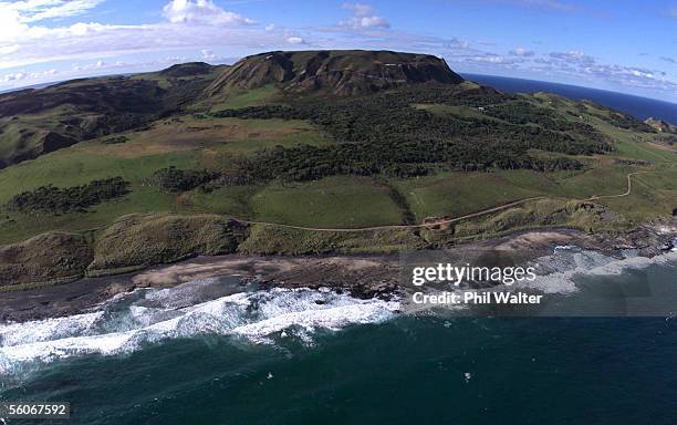 Mt Hakepa on the eastern side of Pitt Island,part of the Chatham Island group which will be the first populated piece of land in the world to witness...