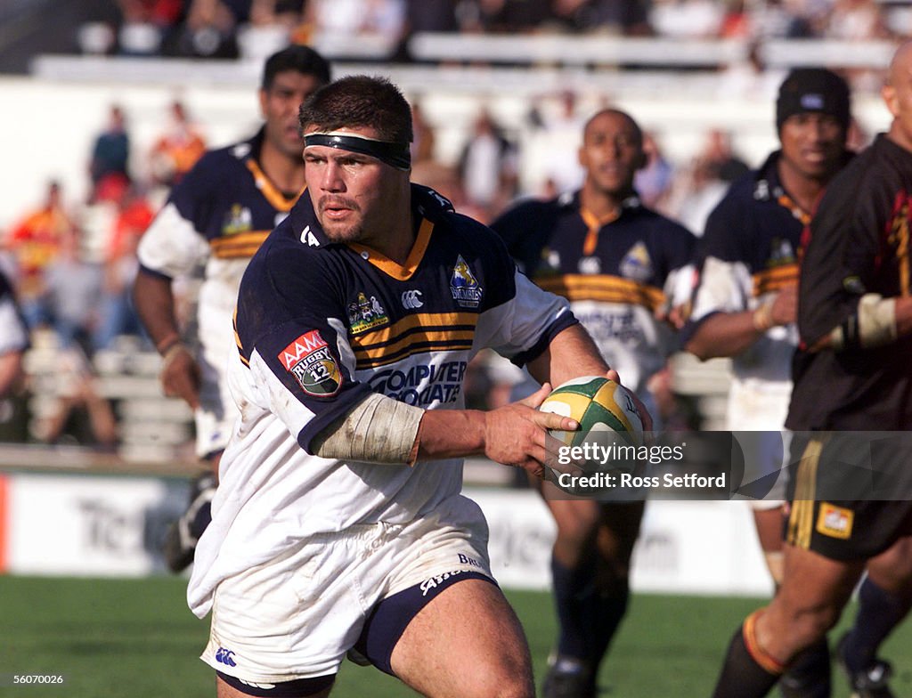 Brumbies Patricio Noriega on the charge against th