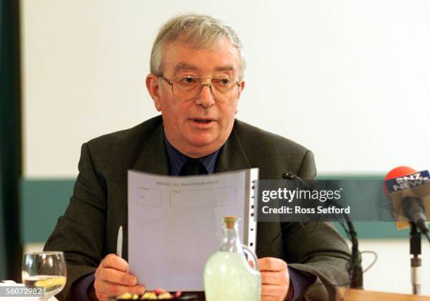 Dr Graham Parry giving evidence to the Medical Practitioners Disciplinary Tribunal at the Copthorne Hotel, Waitangi, Wednesday which is investigating...