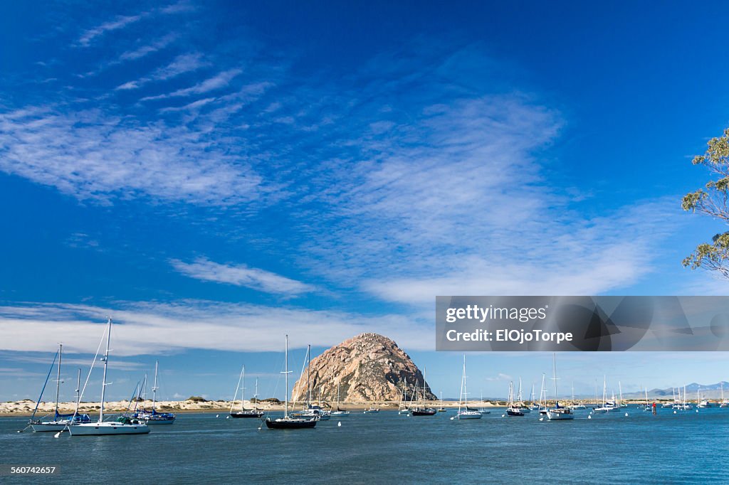 View of Morro Bay, California, USA