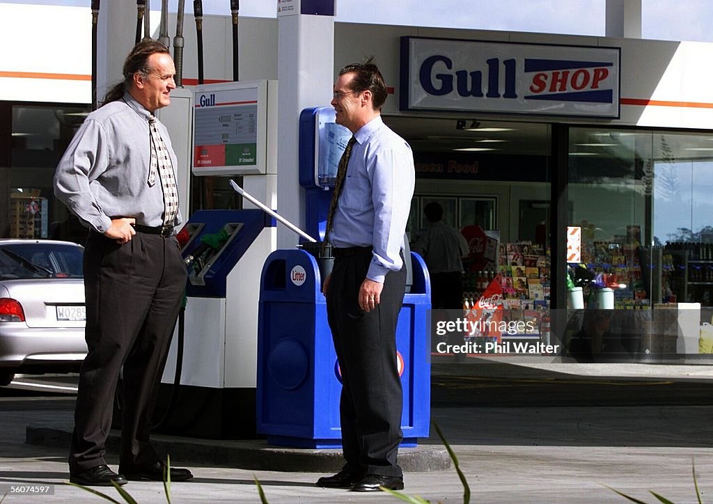 Neil Rae Gull Gull Petroleum Executive Director Neil Rae and Woolworths CEO Andrew ...
