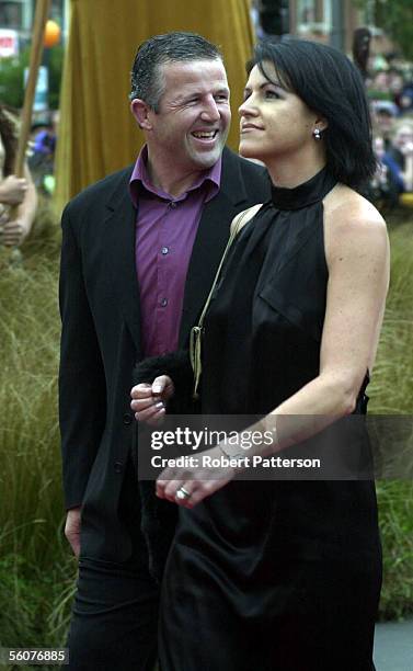 New Zealand All Black legend Sean Fitzpatrick with wife Bronwyn walk down the red carpet for the Lord Of The Rings Australasian Premiere at the...