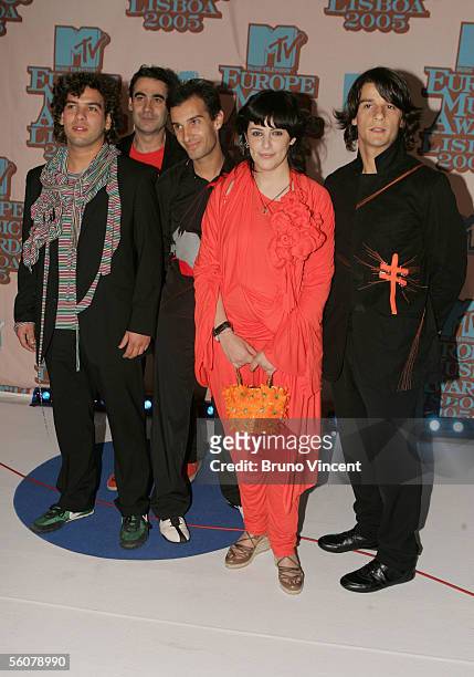Sonia Tavares and her band The Gift arrive at the 12th annual MTV Europe Music Awards 2005 at the Atlantic Pavilion on November 3, 2005 in Lisbon,...