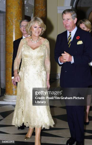 Prince Charles, Prince of Wales and Camilla, Duchess of Cornwall attend a reception at the Ambassador's Residence on November 3, 2005 in Washington....