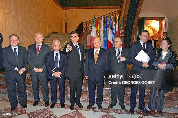 Fernando Neves, Portuguese secretary of state for European Affairs, and Miguel-Angel Moratinos, Spain's Foreign Affairs minister, Petros Molyviatis,...