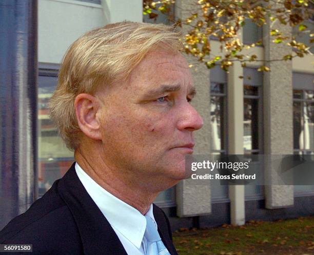 Dr Donald Stevens, defence lawyer for Lesley Martin leaves the Wanganui Courthouse, Wanganui, New Zealand, Monday Mar 15, 2004. Lesley Martin is...