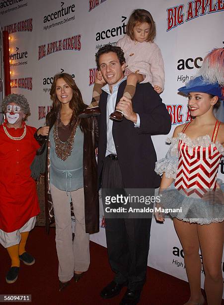 Chris Cuomo, wife Cristina Greeven Cuomo and daughter Bella attend are seen at the opening of the Big Apple Circus Benefit in Lincoln Center on...