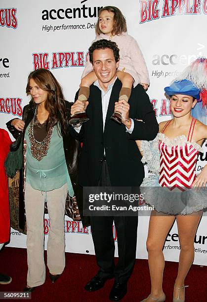 Attorney Chris Cuomo, wife Cristina Greeven Cuomo and daughter Bella attend the Big Apple Circus opening night gala benefit at Damrosch Park, Lincoln...