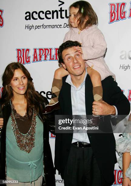 Attorney Chris Cuomo, wife Cristina Greeven Cuomo and daughter Bella attend the Big Apple Circus opening night gala benefit at Damrosch Park, Lincoln...