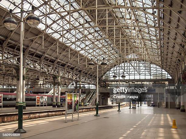 manchester piccadilly train station - piccadilly lights stock pictures, royalty-free photos & images