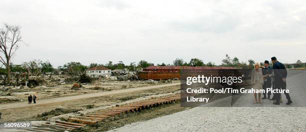 Prince Charles, Prince of Wales and Camilla, Duchess of Cornwall visit the breached levee and see devastation caused by the Hurricane Katrina...