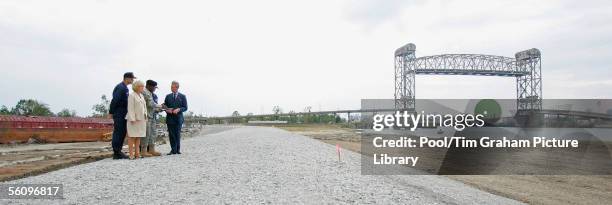 Prince Charles, Prince of Wales and Camilla, Duchess of Cornwall visit the breached levee and see devastation caused by the Hurricane Katrina...