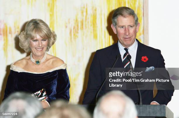 Prince Charles, Prince of Wales and Camilla, Duchess of Cornwall at the Museum of Modern Art on November 1, 2005 in New York City.