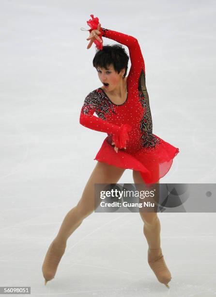 Irina Slutskaya of Russia in action during the 2005 China Figure Skating Championship for the ladies free skating at Capital Gymnasium on November 5,...