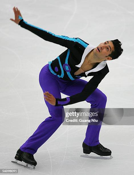 Emanuel Sandhu of Canada in action during the 2005 China Figure Skating Championship for the men free skating at Capital Gymnasium on November 5,...