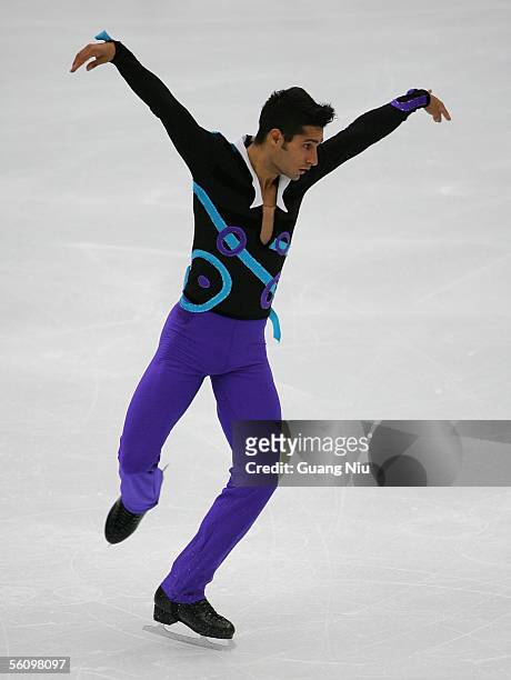 Emanuel Sandhu of Canada in action during the 2005 China Figure Skating Championship for the men free skating at Capital Gymnasium on November 5,...