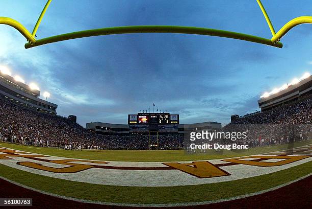 General view of the field in the third quarter as the North Carolina State Wolfpack take on the Florida State Seminoles at Doak Campbell Stadium on...
