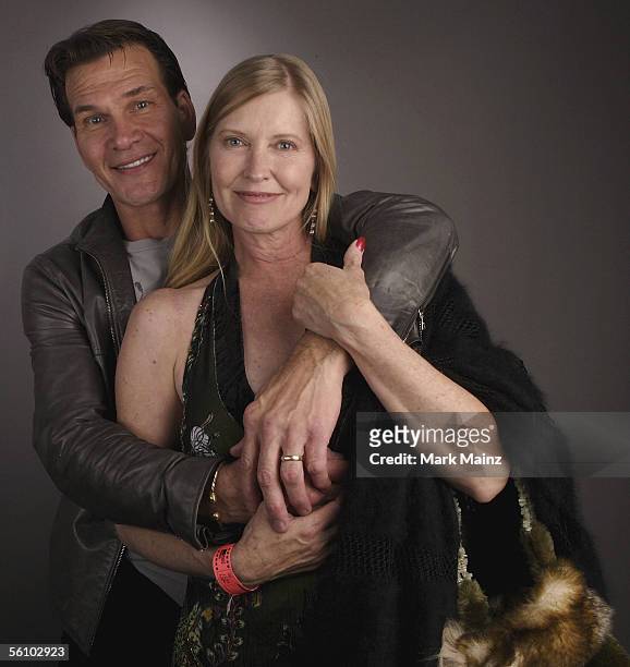 Actor Patrick Swayze and his wife Lisa Niemi pose at the Portrait Studio during the AFI Fest 2005 presented by Audi at the Arclight Theatre on...