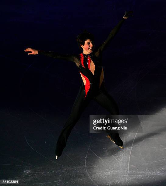 Irina Slutskaya of Russia performs at the gala exhibition of 2005 China Figure Skating Championship at Capital Gymnasium on November 6, 2005 in...